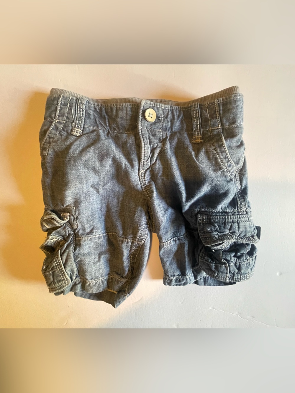 Baby/Toddler Gap Denim-Look Cargo Shorts - Blue